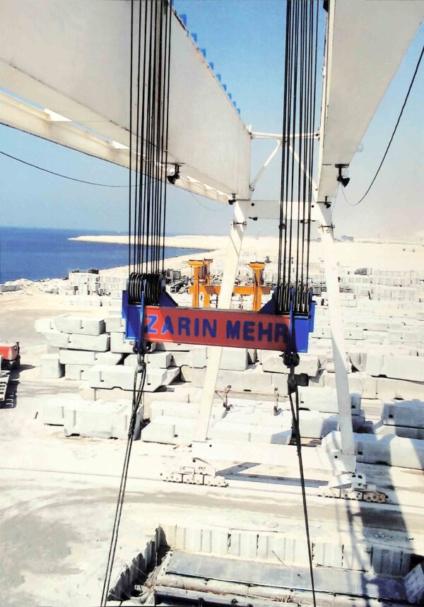 ZARRIN MEHR Hook Block attached to a crane