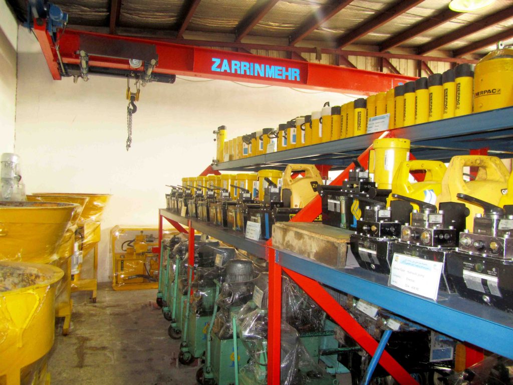 Under Running Single Girder Overhead Crane in a warehouse